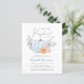 Little Pumpkin Waterverf Baby Boy Shower Invite (Staand voorkant)