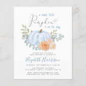 Little Pumpkin Waterverf Baby Boy Shower Invite (Voorkant)