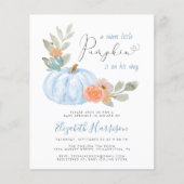 Little Pumpkin Waterverf Baby Boy Sprinkle Invite (Voorkant)