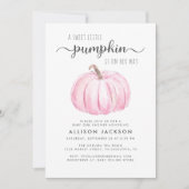 Little Pumpkin Waterverf Baby Girl Shower Kaart (Voorkant)