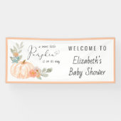Little Pumpkin Waterverf Baby shower Welkom Spandoek (Horizontaal)