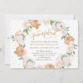 Little Pumpkin Waterverf Gold Baby shower Kaart (Voorkant)