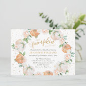 Little Pumpkin Waterverf Gold Baby shower Kaart (Staand voorkant)