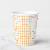 Little Pumpkin Waterverf Plaid Herfst Baby shower Papieren Bekers (Rechts)