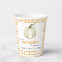 Little Pumpkin Waterverf Plaid Herfst Baby shower