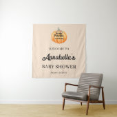 Little Pumpkin Welcome Baby Shower Wandkleed (In situ)