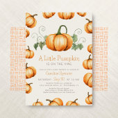 Little Pumpkin Whimsical Baby shower Invitation Kaart