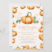 Little Pumpkin Whimsical Baby shower Invitation Kaart (Voorkant)