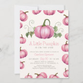 Little Pumpkin Whimsical Girl Baby shower Kaart (Voorkant)