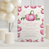 Little Pumpkin Whimsical Girl Baby shower Kaart