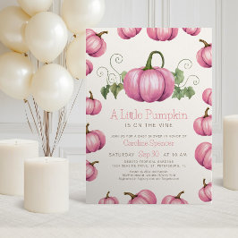 Little Pumpkin Whimsical Girl Baby shower Kaart