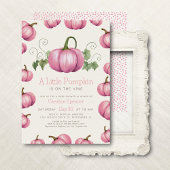 Little Pumpkin Whimsical Girl Baby shower Kaart