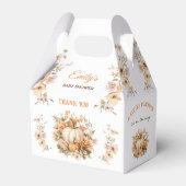 Little Pumpkin White Pastel Baby shower Gable Bedankdoosjes (Voorkant Zijde)