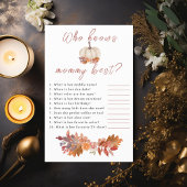 Little Pumpkin Wie kent mama het beste Baby shower Flyer