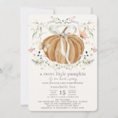 Little Pumpkin Wildflowers Vlinders Baby shower Kaart (Voorkant)