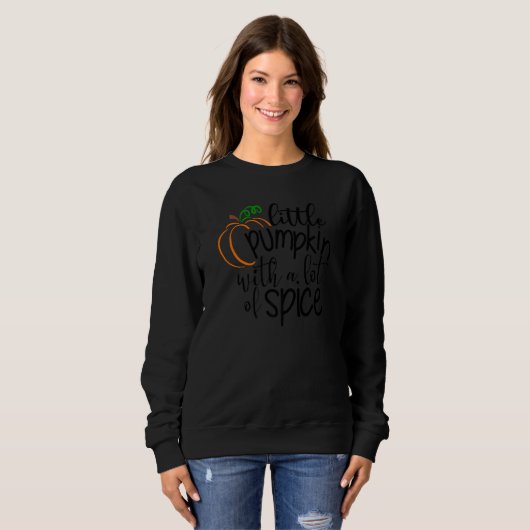 Little Pumpkin With Lots Of Spice Kids Thanksgivin Trui (Voorkant volledig)