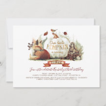 Little Pumpkin Woodland Animals Herfst Verjaardag