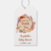 Little Pumpkin Woodland Baby shower Dank u Cadeaulabel (Voorkant)