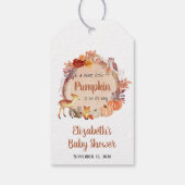 Little Pumpkin Woodland Baby shower Dank u Cadeaulabel (Achterkant)