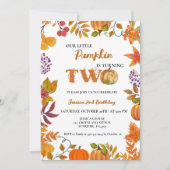 Little Pumpkin wordt twee 2e Meisje Verjaardag Kaart (Voorkant)