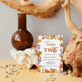 Little Pumpkin wordt twee 2e Meisje Verjaardag Kaart