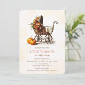 Little Pumpkins Baby Carriage Baby shower Kaart (Staand voorkant)