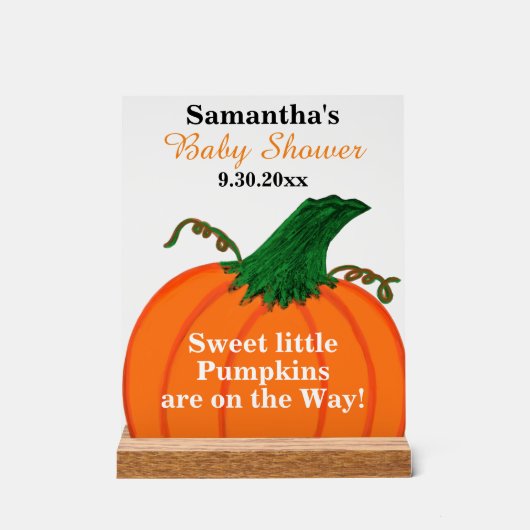 Little Pumpkins Multiples Baby shower Acryl Bord (Voorkant)