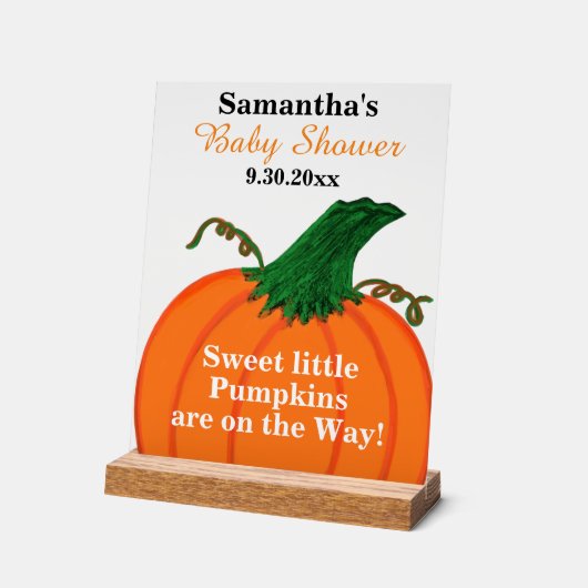 Little Pumpkins Multiples Baby shower Acryl Bord (Hoek)