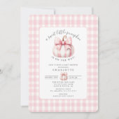 Little Pumpkin's Pink Gingham-Baby shower Kaart (Voorkant)