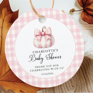 Little Pumpkin's Pink Gingham Bedankjes Labels