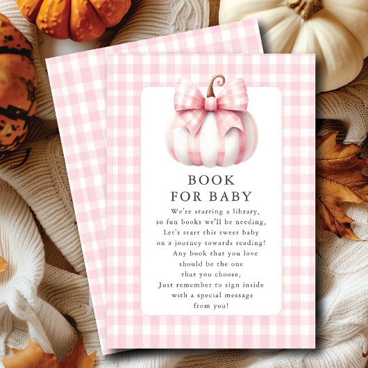 Little Pumpkin's Pink Gingham Boek voor Baby Kaart