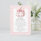 Little Pumpkin's Pink Gingham Boek voor Baby Kaart (Staand voorkant)