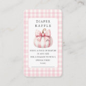 Little Pumpkin's Pink Gingham Luier Raffle Ticket Informatiekaartje (Voorkant)