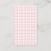 Little Pumpkin's Pink Gingham Luier Raffle Ticket Informatiekaartje (Achterkant)