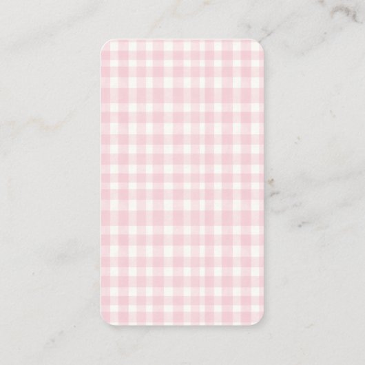 Little Pumpkin's Pink Gingham Luier Raffle Ticket Informatiekaartje (Achterkant)