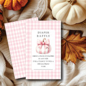 Little Pumpkin's Pink Gingham Luier Raffle Ticket Informatiekaartje