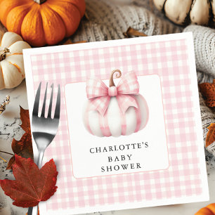 Little Pumpkin's Pink Gingham Servet