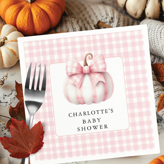 Little Pumpkin's Pink Gingham Servet