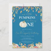 Little Pumpkins Twin 1e Verjaardag Waterverf Herfs Kaart (Voorkant)