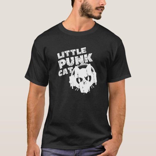 Little Punk Cat Punk Rocker Mohawk Punker T-shirt (Voorkant)