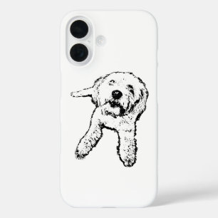 Little Pup Liggende Hond Zwart & Wit Hoesje