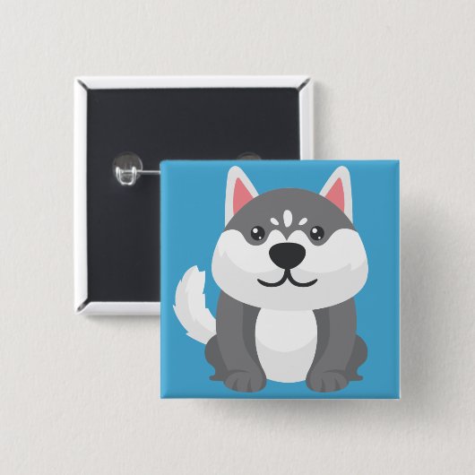 Little Pupppy Vierkante Button 5,1 Cm (Voorkant /achterkant)