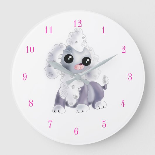 Little Puppy Clock - Custom Colors Grote Klok (Voorkant)