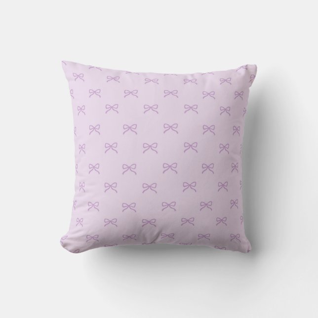 Little Purple Bow Feminine Pastel & Coquette  Kussen (Voorkant)