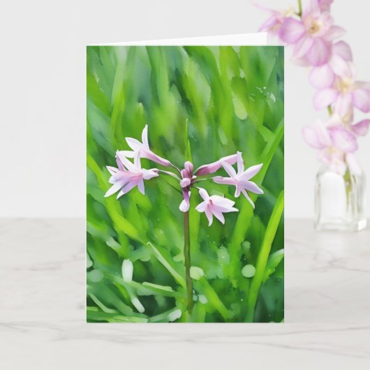 Little Purple Flowers Floral Art Note Kaart (Orchidee)