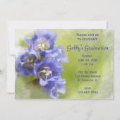 LIttle Purple Flowers Graduation Party Invitation Kaart (Voorkant)