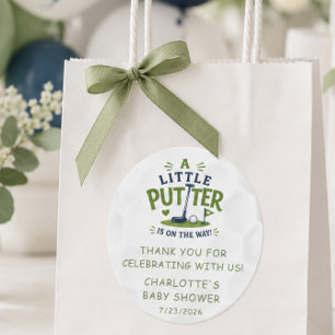 Little Putter Baby Shower Favor Sticker