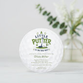Little Putter Baby Shower Golfbal Kaart (Staand voorkant)