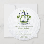 Little Putter Baby Shower Golfbal Kaart (Voorkant)