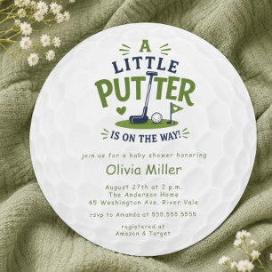 Little Putter Baby Shower Golfbal Kaart